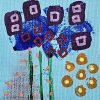 Mini Canvas With Easel Blue 14