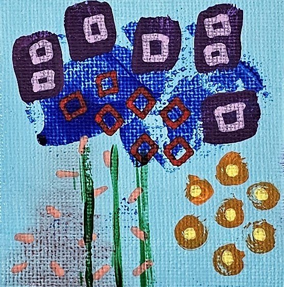 Mini Canvas With Easel Blue 14