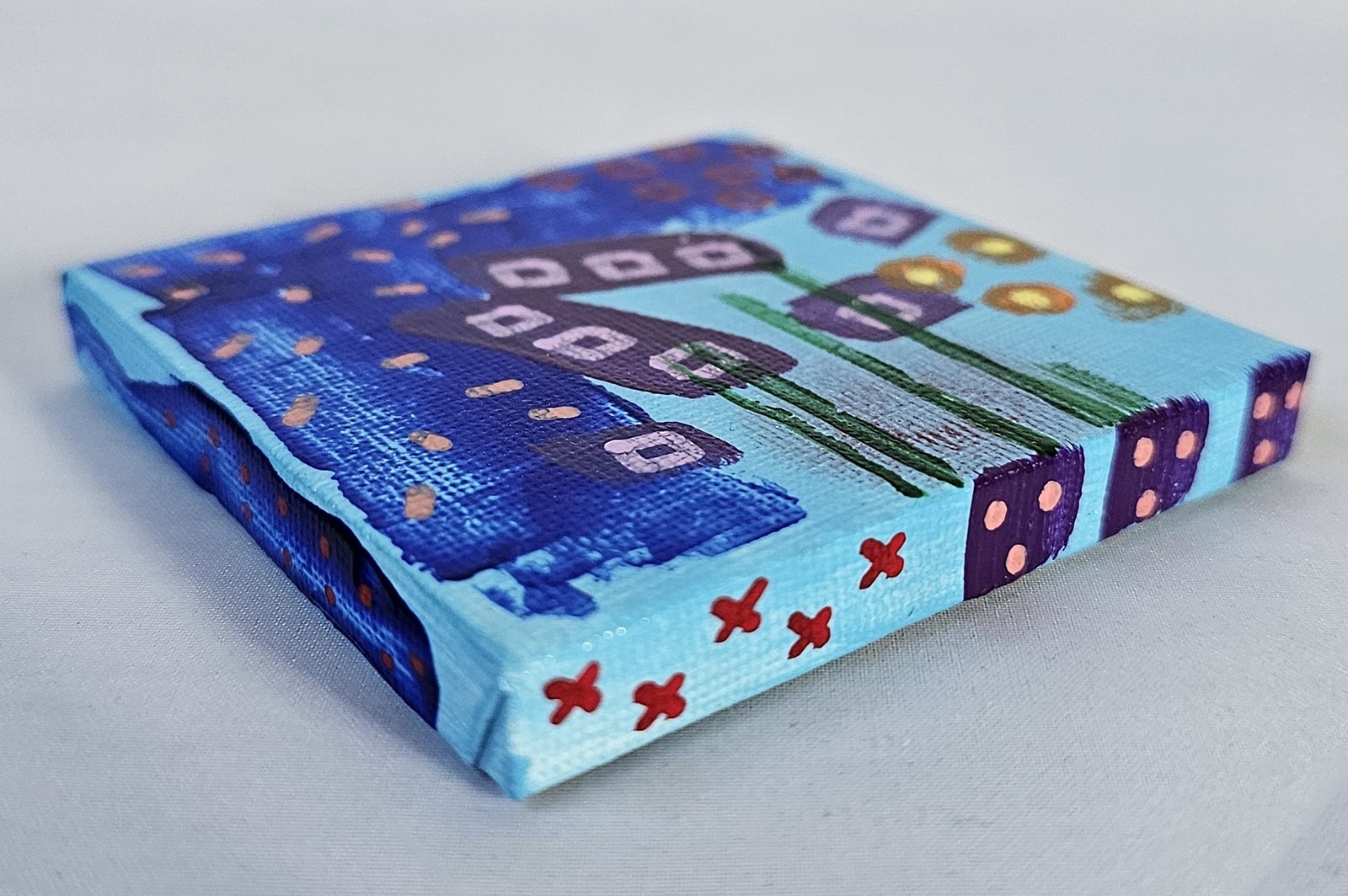 Mini Canvas With Easel Blue 06