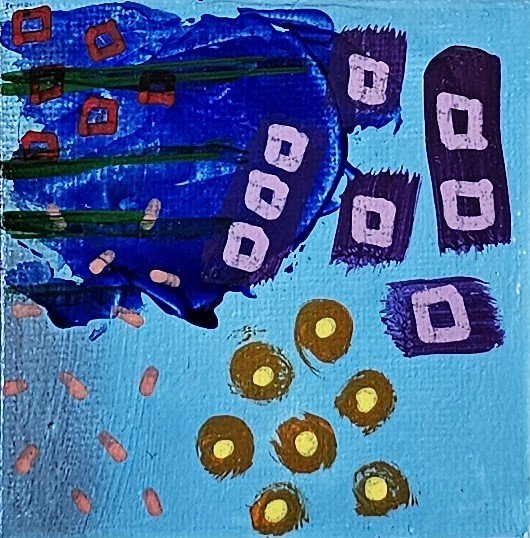Mini Canvas With Easel Blue 08